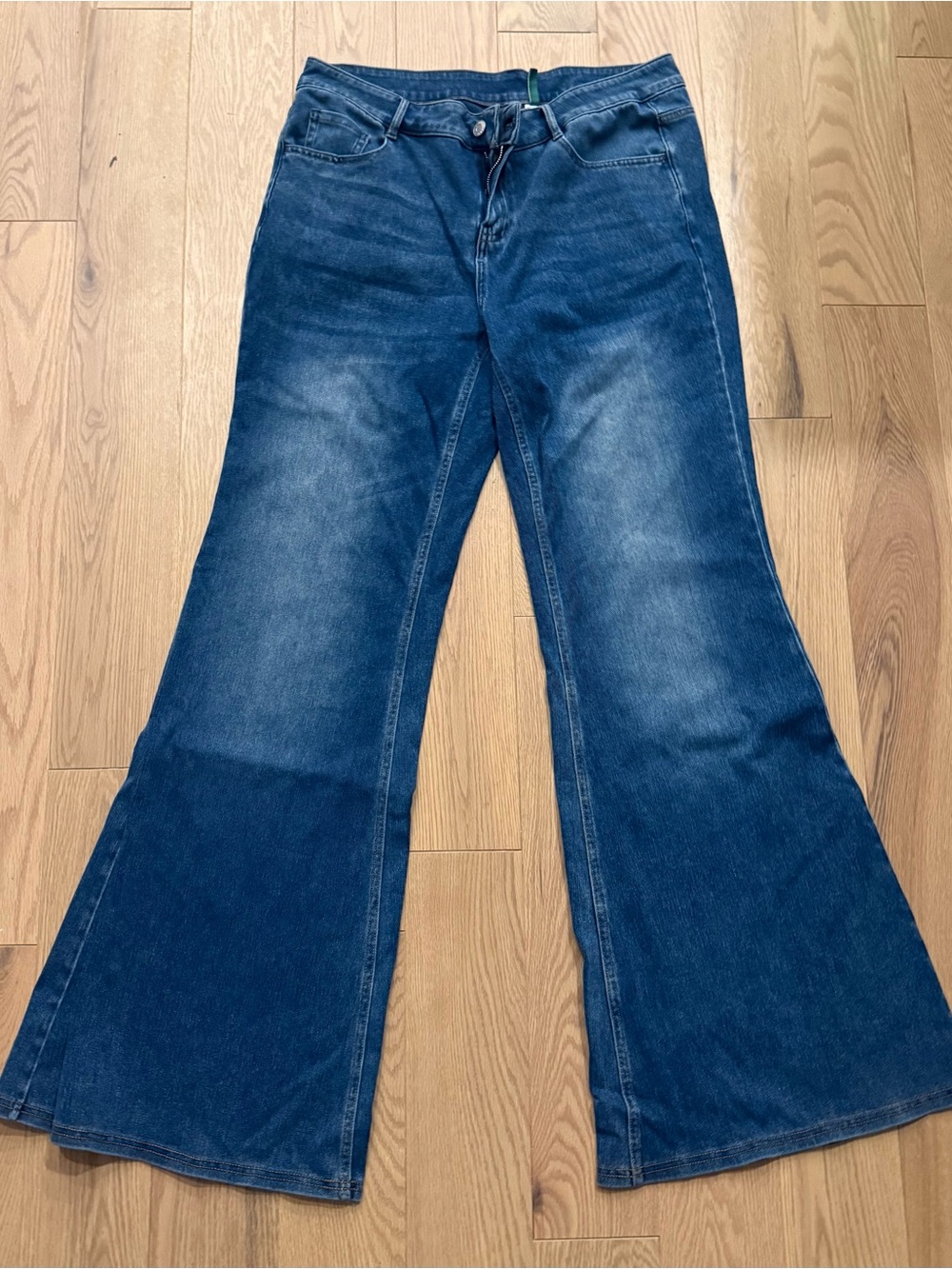 Halara Flex™ Mid Rise Washed Baggy Wide Leg Casual Jeans with Pockets Sz L Tall